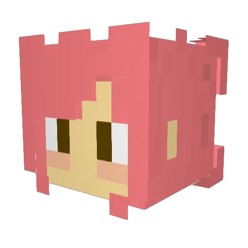 Mizhon Minecraft avatar head, 3D render