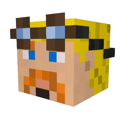 Mizi007 Minecraft avatar head, 3D render