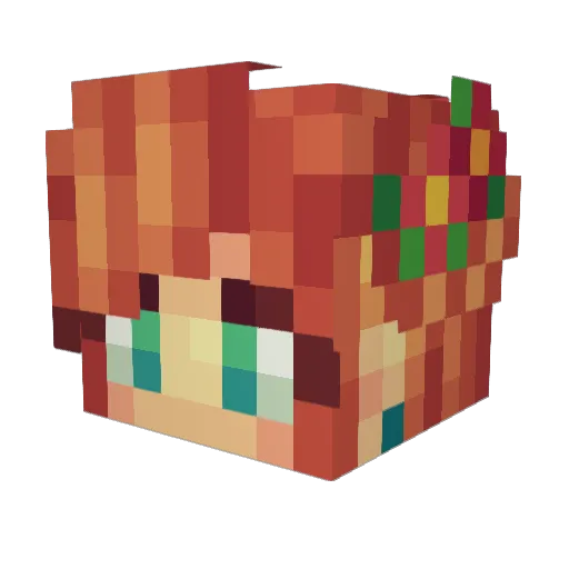Mizia Minecraft avatar head, 3D render