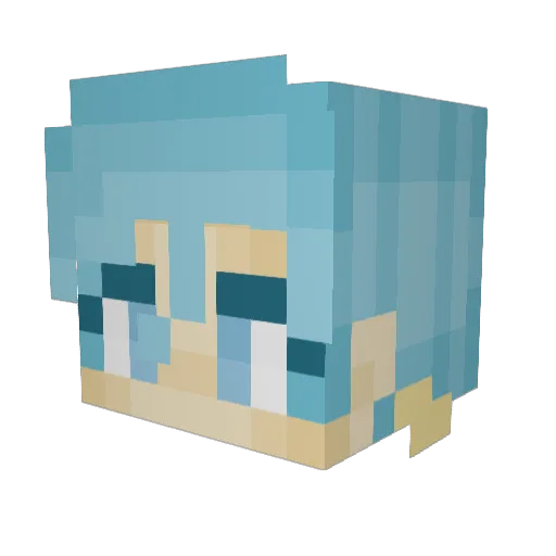 Mizosoup Minecraft avatar head, 3D render