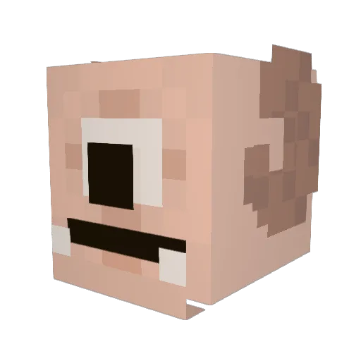 Mizrahi Minecraft avatar head, 3D render