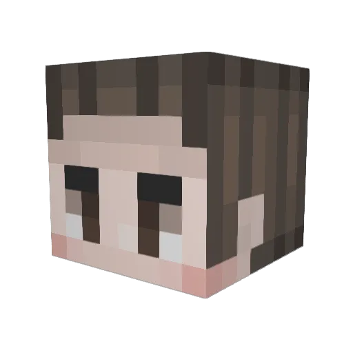 Mizu007 Minecraft avatar head, 3D render