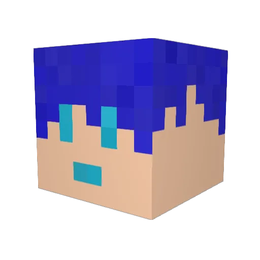 Mizu9 Minecraft avatar head, 3D render