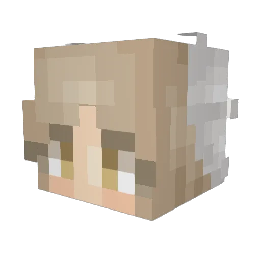 MizuMagnolia Minecraft avatar head, 3D render