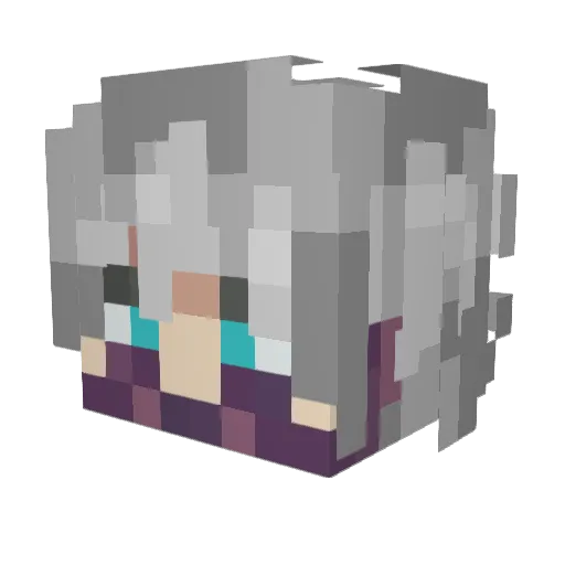 MizuNiatora Minecraft avatar head, 3D render