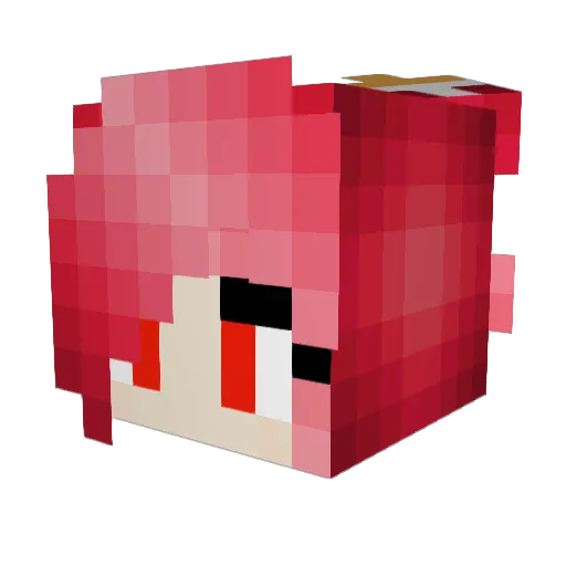 Mizuame Minecraft avatar head, 3D render