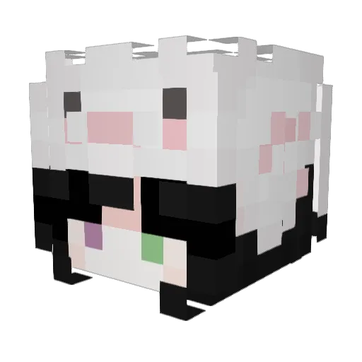 Mizuguu Minecraft avatar head, 3D render