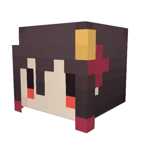 Mizukashi3kan Minecraft avatar head, 3D render