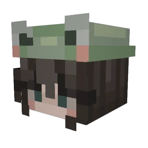 Mizukii0 Minecraft avatar head, 3D render