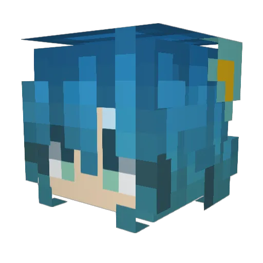 MizumiVTTV Minecraft avatar head, 3D render