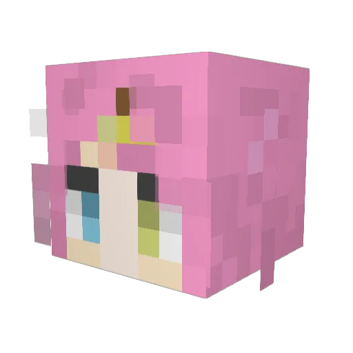 Mizuna04 Minecraft avatar head, 3D render