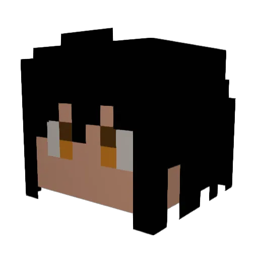 Mizurye Minecraft avatar head, 3D render