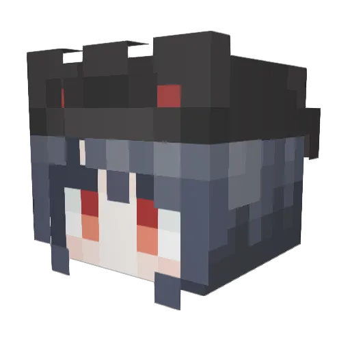 Mizutoshi Minecraft avatar head, 3D render