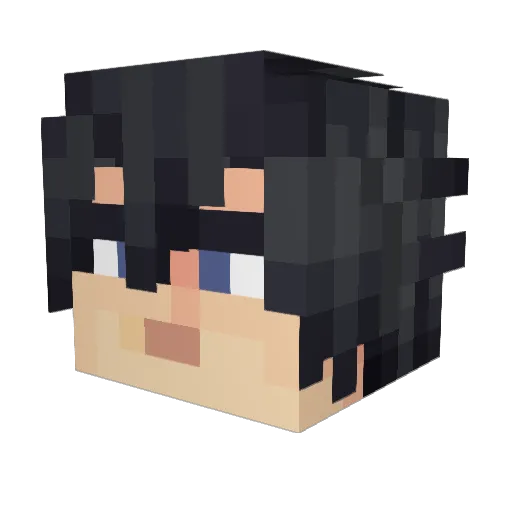 Mizutsun3 Minecraft avatar head, 3D render