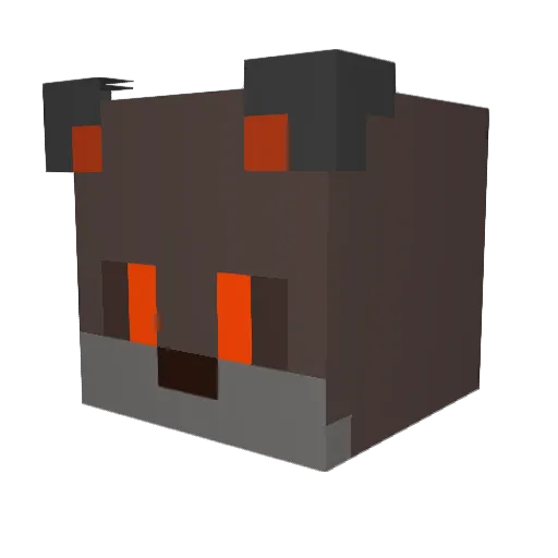 Mizuwolfs Minecraft avatar head, 3D render