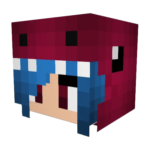 MizzApple Minecraft avatar head, 3D render