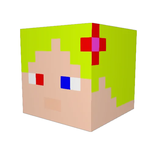 Mizzy_Chan Minecraft avatar head, 3D render