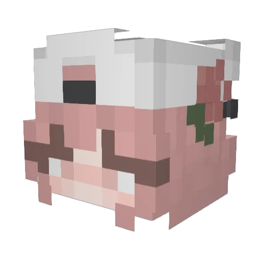 MjRose Minecraft avatar head, 3D render