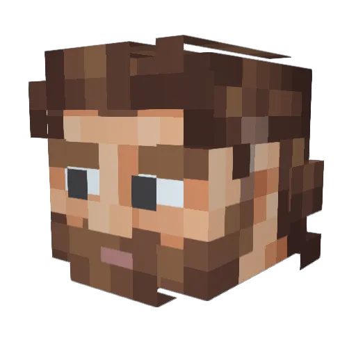 Mjolker2 Minecraft avatar head, 3D render