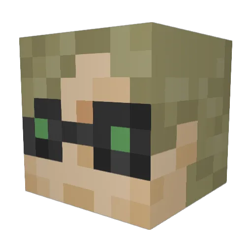Mjoolker Minecraft avatar head, 3D render
