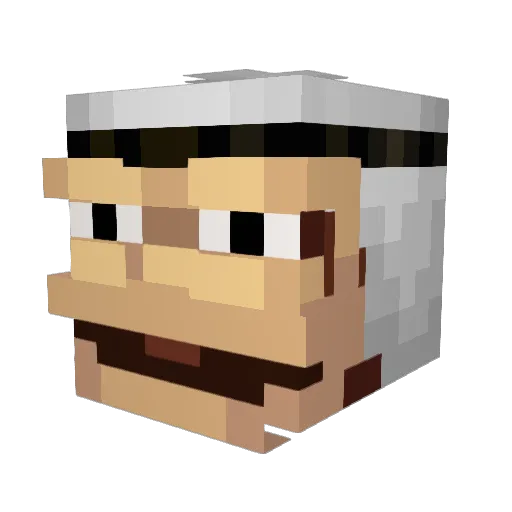 Mjort Minecraft avatar head, 3D render
