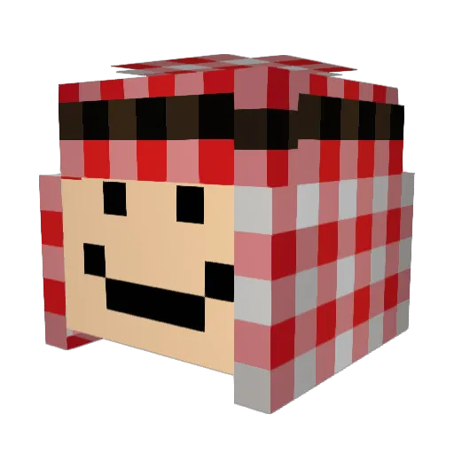 Mjudul Minecraft avatar head, 3D render