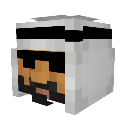 Mkaiioo Minecraft avatar head, 3D render