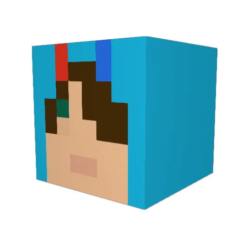 Mkcodm Minecraft avatar head, 3D render