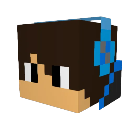 Mkirvan Minecraft avatar head, 3D render