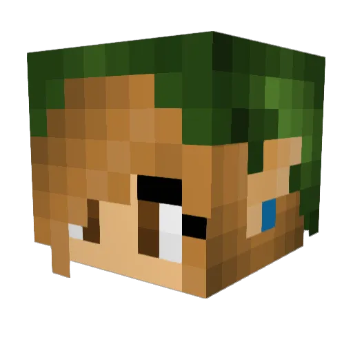 Mkmew Minecraft avatar head, 3D render