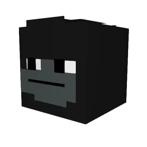 Mknza Minecraft avatar head, 3D render