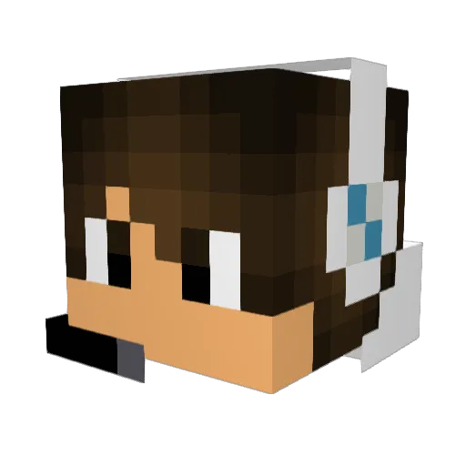 Mksm_ Minecraft avatar head, 3D render