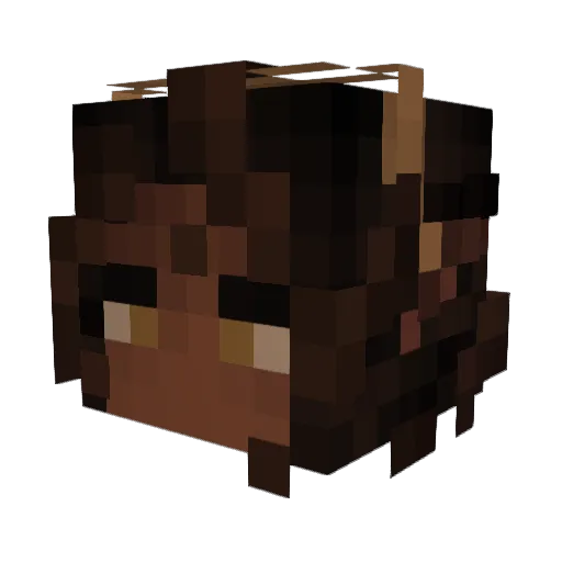 MlELLA Minecraft avatar head, 3D render