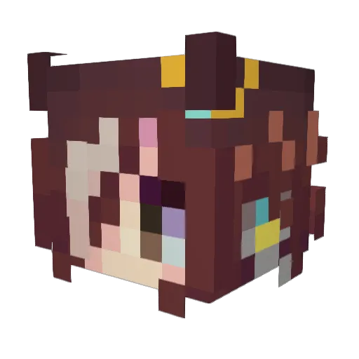 MlZE Minecraft avatar head, 3D render