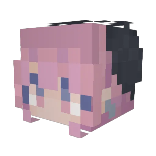 MlecznaLala Minecraft avatar head, 3D render