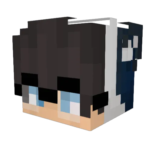 Mleczny_ Minecraft avatar head, 3D render