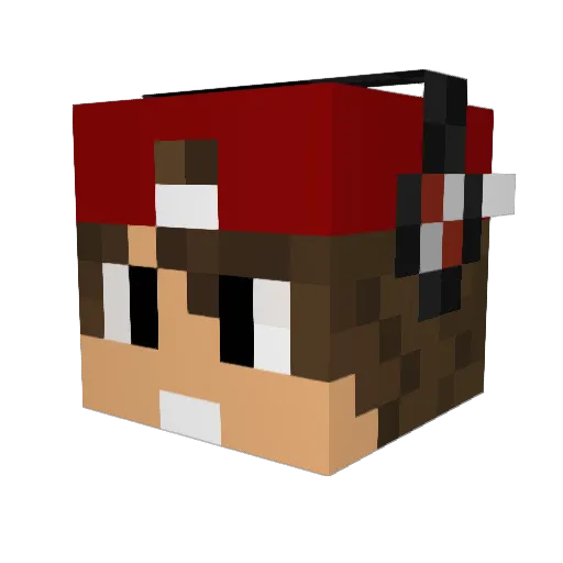 Mlgeru Minecraft avatar head, 3D render