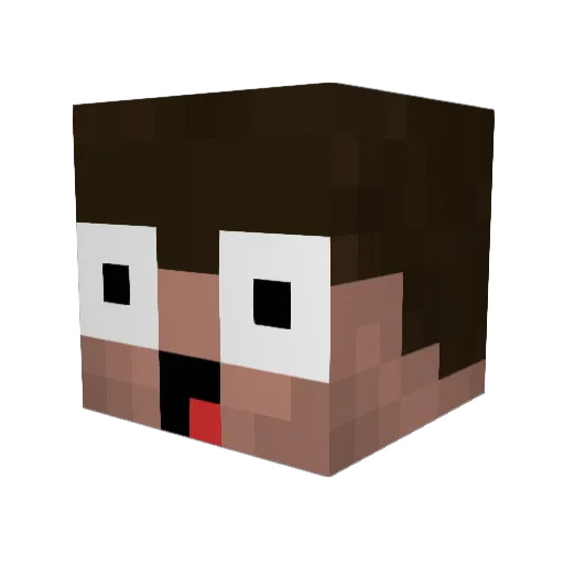 Mliking_ Minecraft avatar head, 3D render