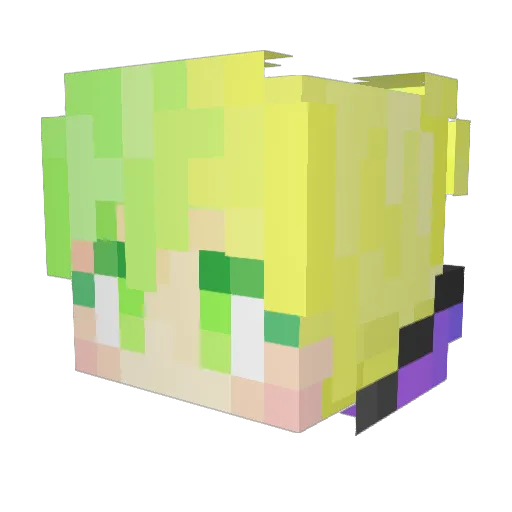 Mling_fox Minecraft avatar head, 3D render