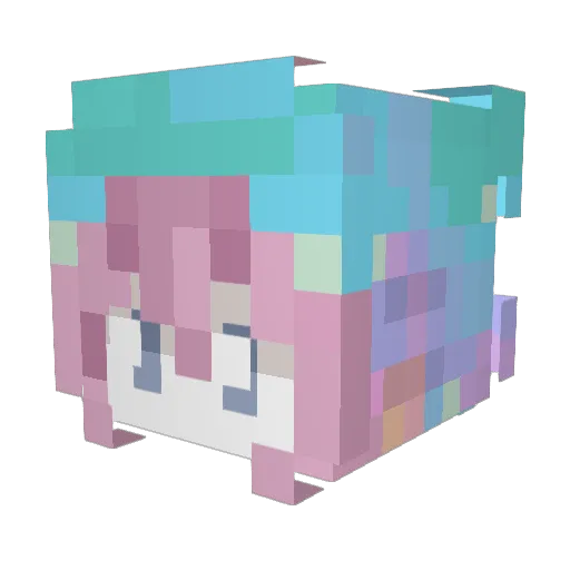 Mlkae Minecraft avatar head, 3D render
