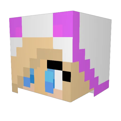 MlleMonoprix Minecraft avatar head, 3D render