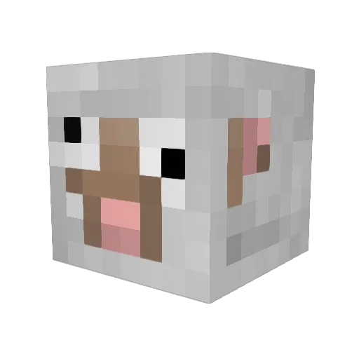 Mloaded Minecraft avatar head, 3D render