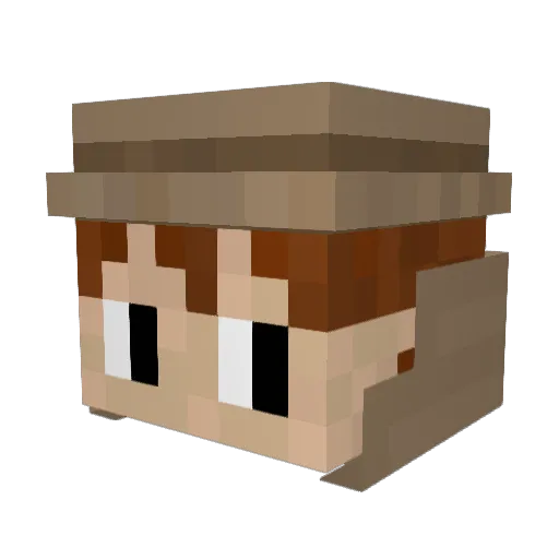 Mluno Minecraft avatar head, 3D render
