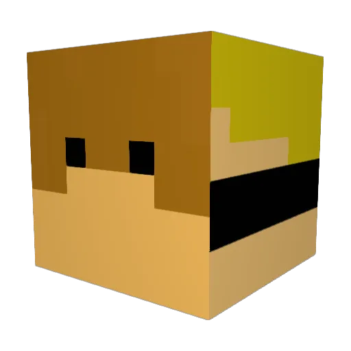 Mluvic Minecraft avatar head, 3D render