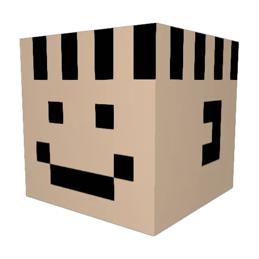 Mmado Minecraft avatar head, 3D render