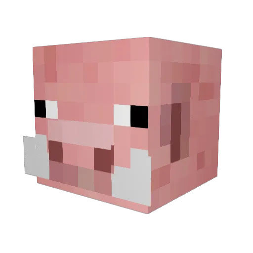 Mmamo Minecraft avatar head, 3D render