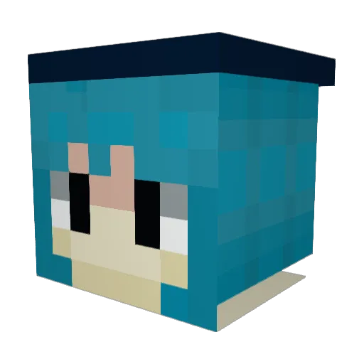 Mmdz Minecraft avatar head, 3D render