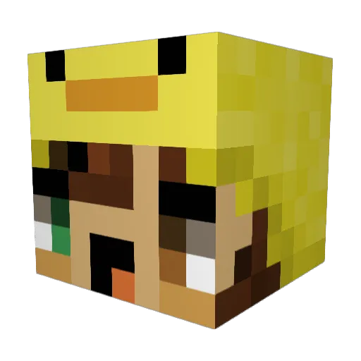 MmeXD Minecraft avatar head, 3D render
