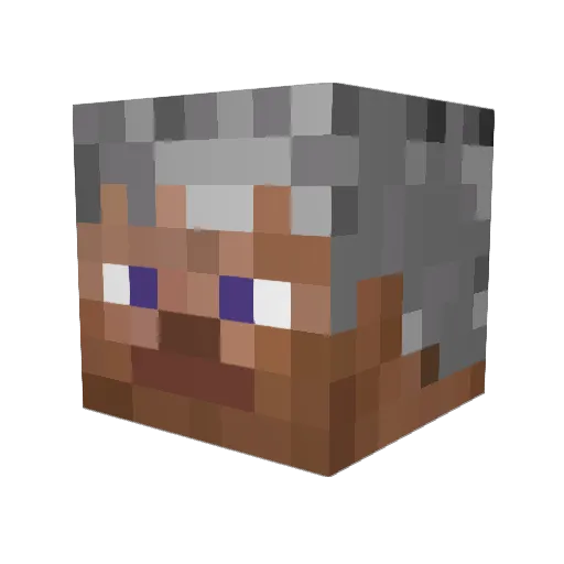 MmmPork Minecraft avatar head, 3D render
