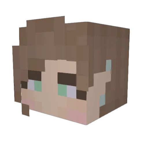 MmmWoman Minecraft avatar head, 3D render